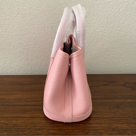 Confetti Light Pink 25 CM Togo Leather Satchel Tote Bag Wide Crossbody Strap C1 - Picture 6 of 9